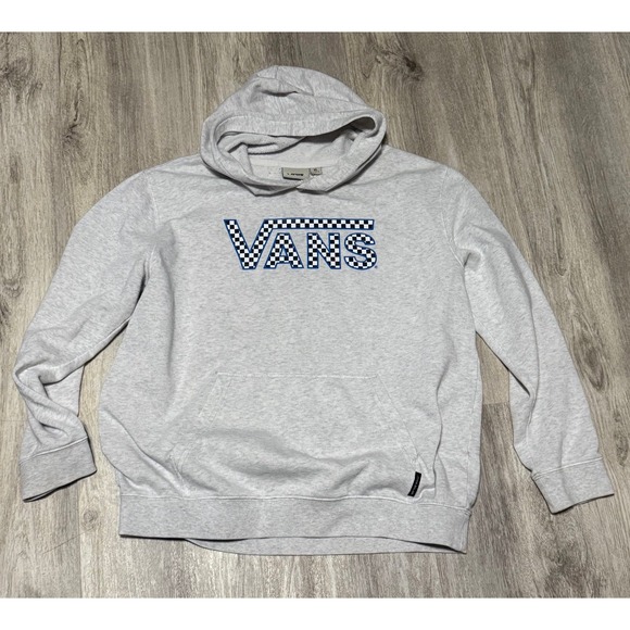 VANS‎ pullover hoodie classic gray with checker detail size XL youth - Picture 1 of 4